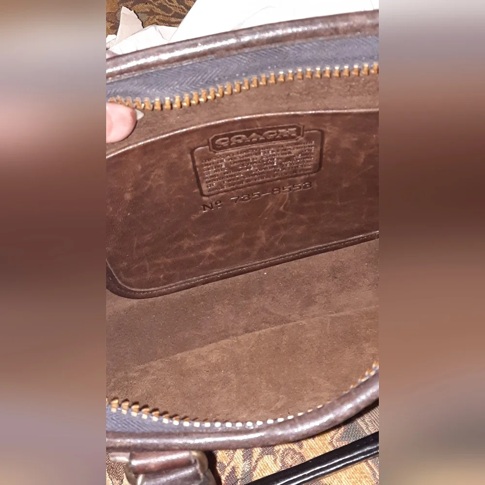 VINTAGE COACH NYC Bonnie Cashin Leather Satchel Slim Bag Mahogany Brown 60s 70s - Picture 8 of 16